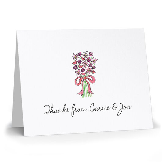 Bouquet Pink Folded Note Cards